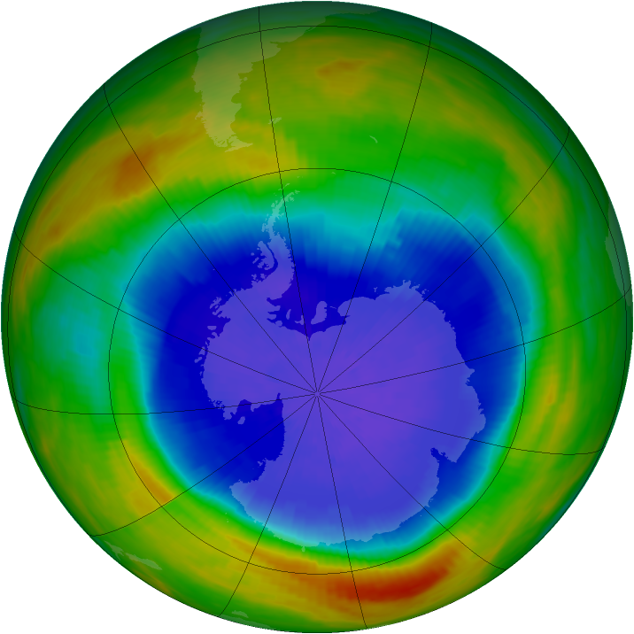 Antarctic ozone map for 28 September 1989